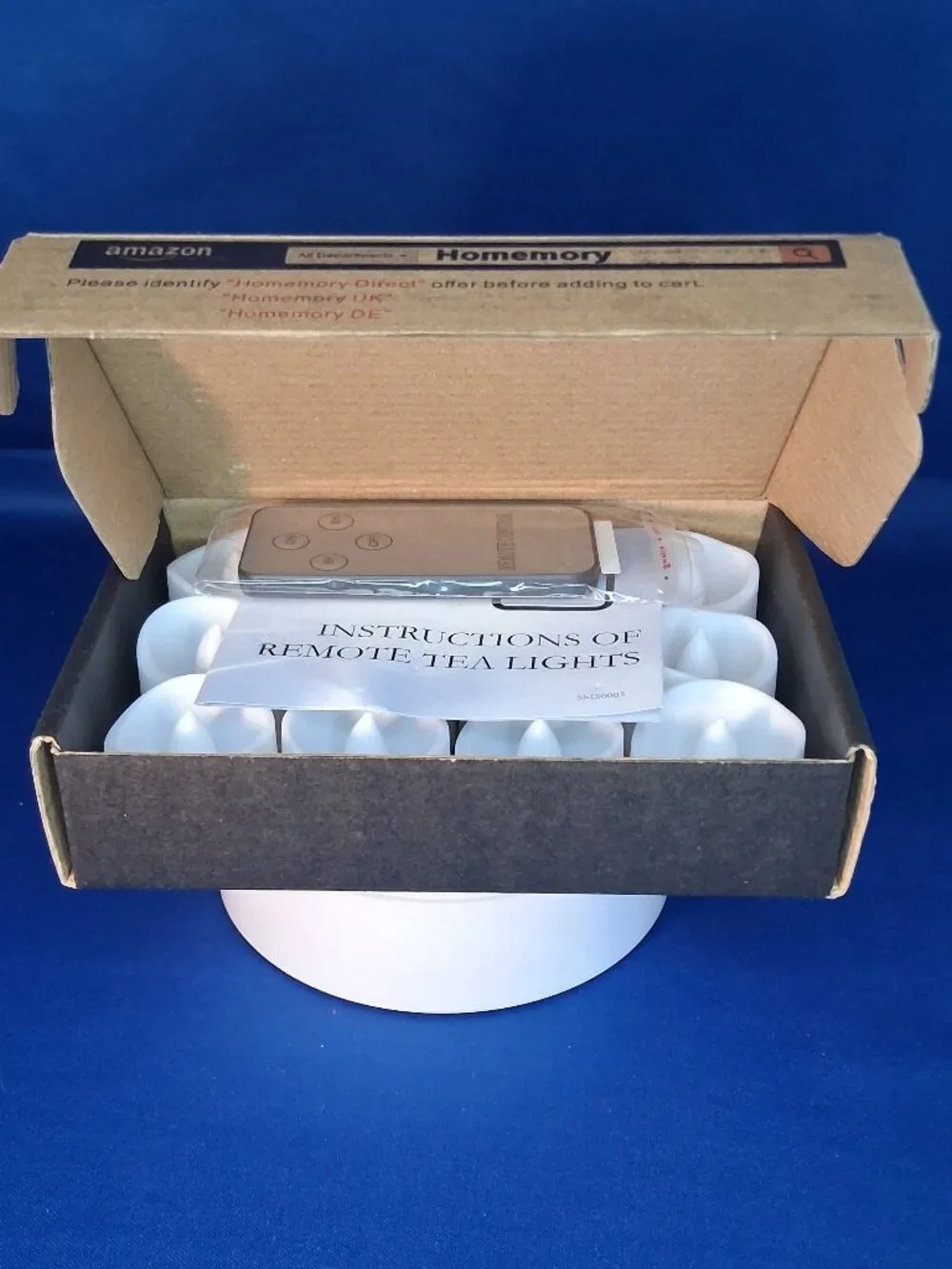 NIB Homemory 12 Pc Flameless LED Tea Lights Flicker Candle Set w/Remote & Timer